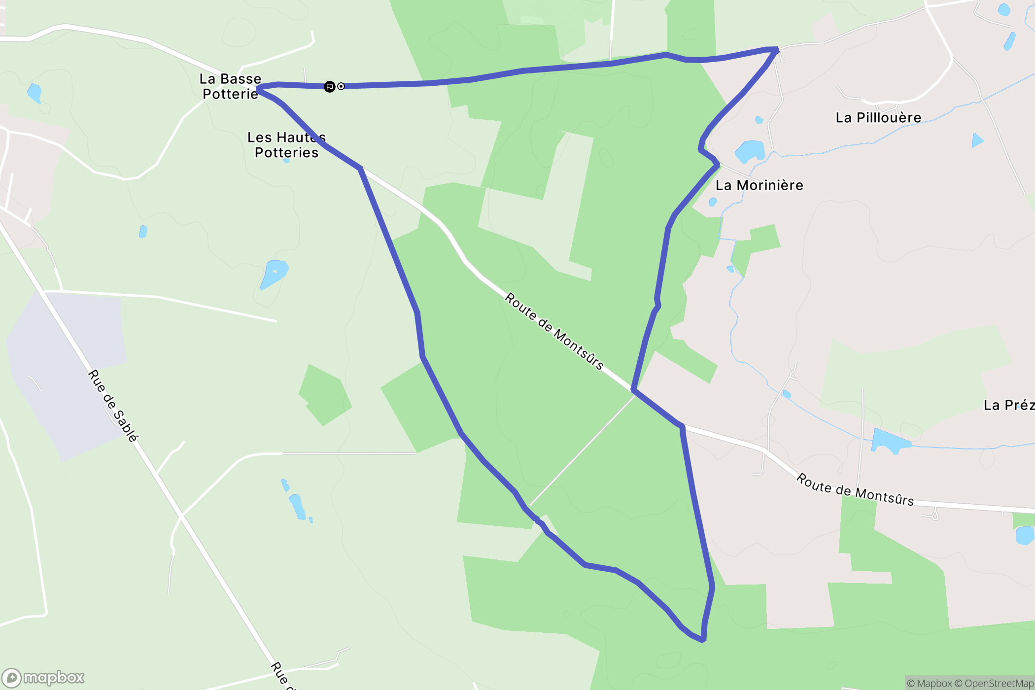 Montsûrs : carte du parcours de randonnée - France