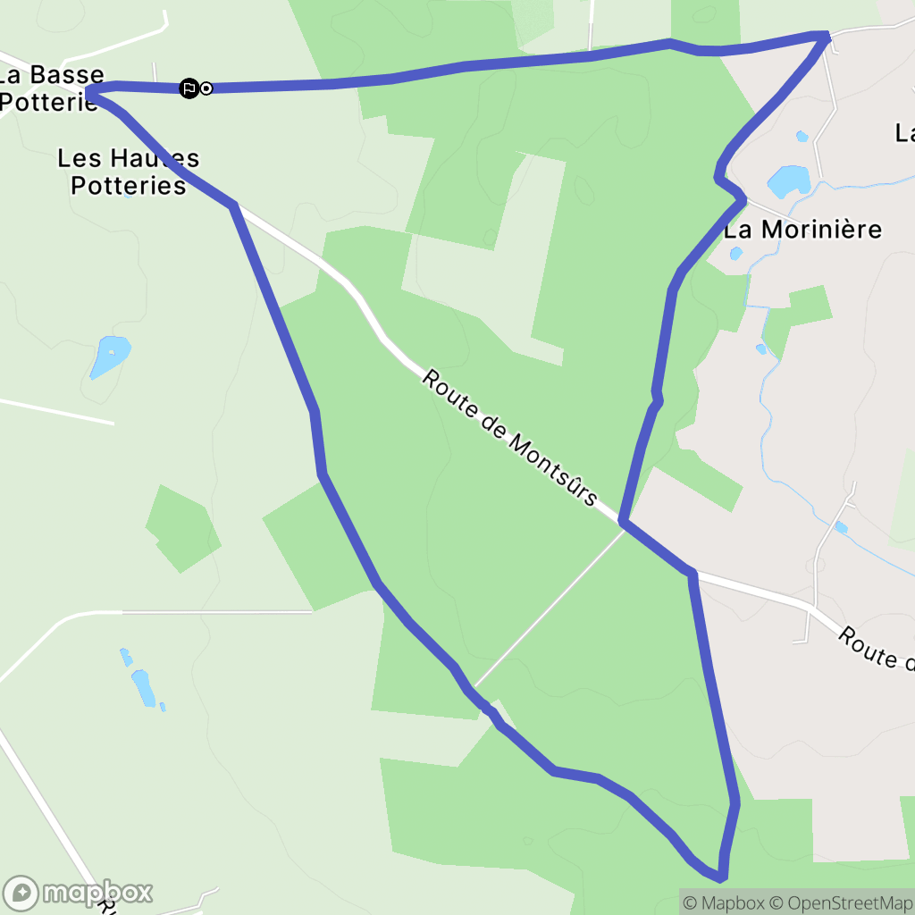 Montsûrs : carte du parcours de randonnée - France