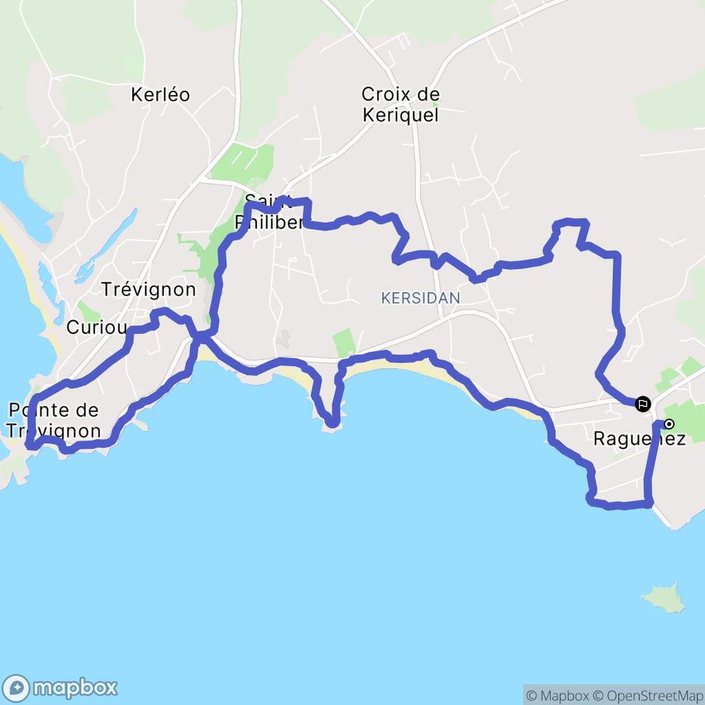 Névez : carte du parcours de randonnée - France