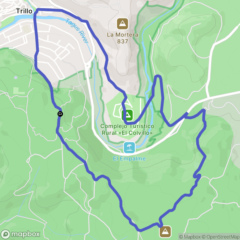 Trillo : carte du parcours de randonnée - Spain