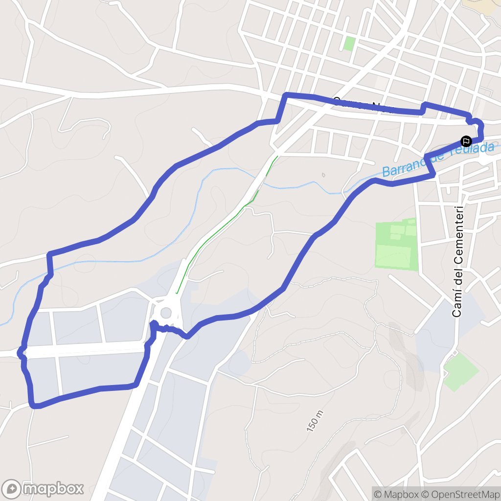 Vilamarxant : carte du parcours de randonnée - Spain