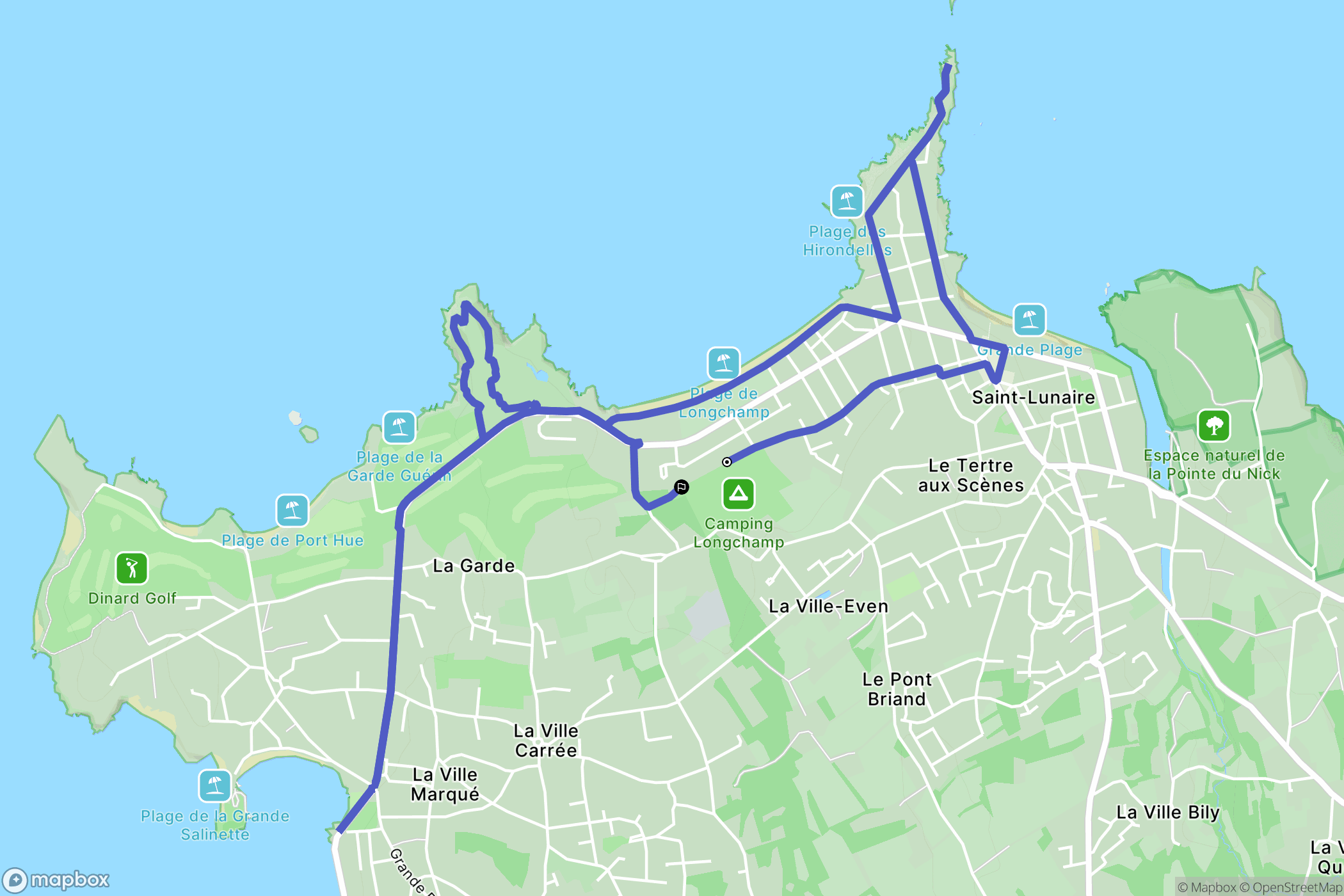 Saint-Lunaire : carte du parcours de randonnée - France