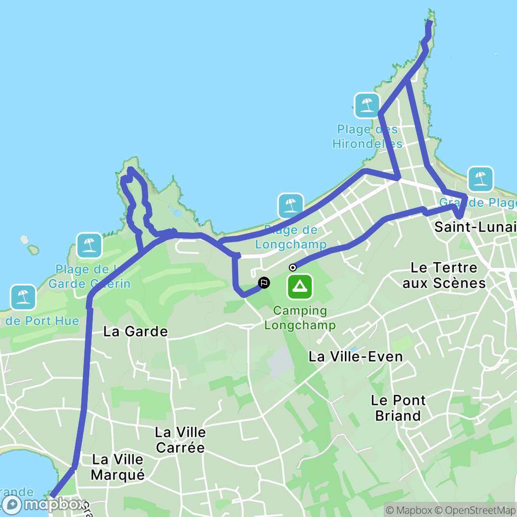 Saint-Lunaire : carte du parcours de randonnée - France