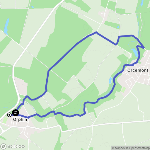Orphin : carte du parcours de randonnée - France