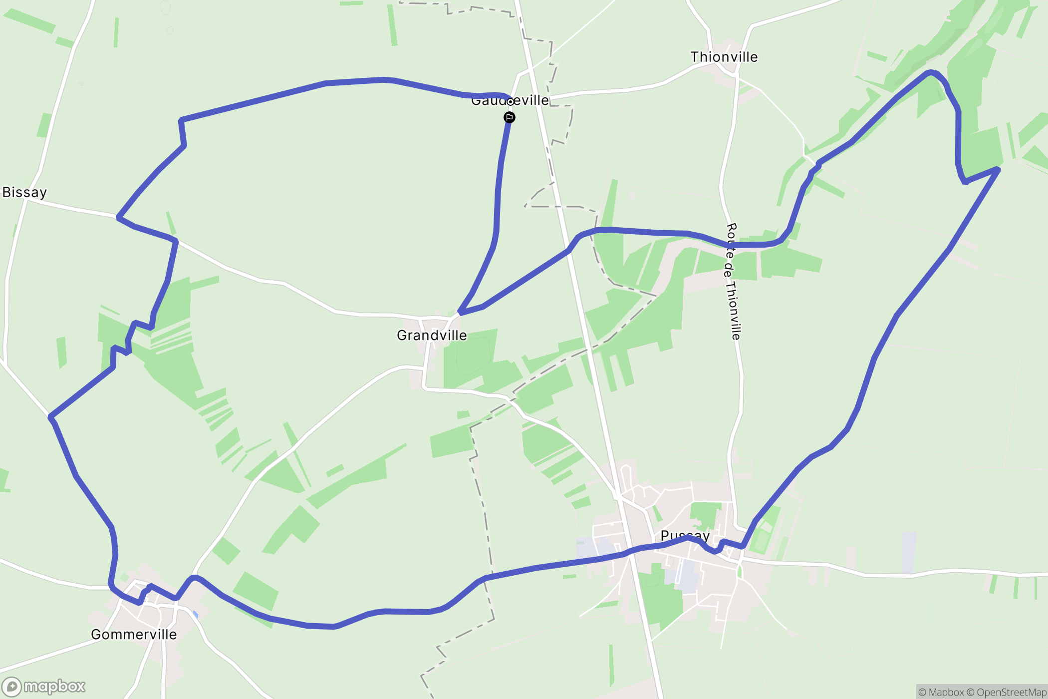 Gommerville : carte du parcours de randonnée - France