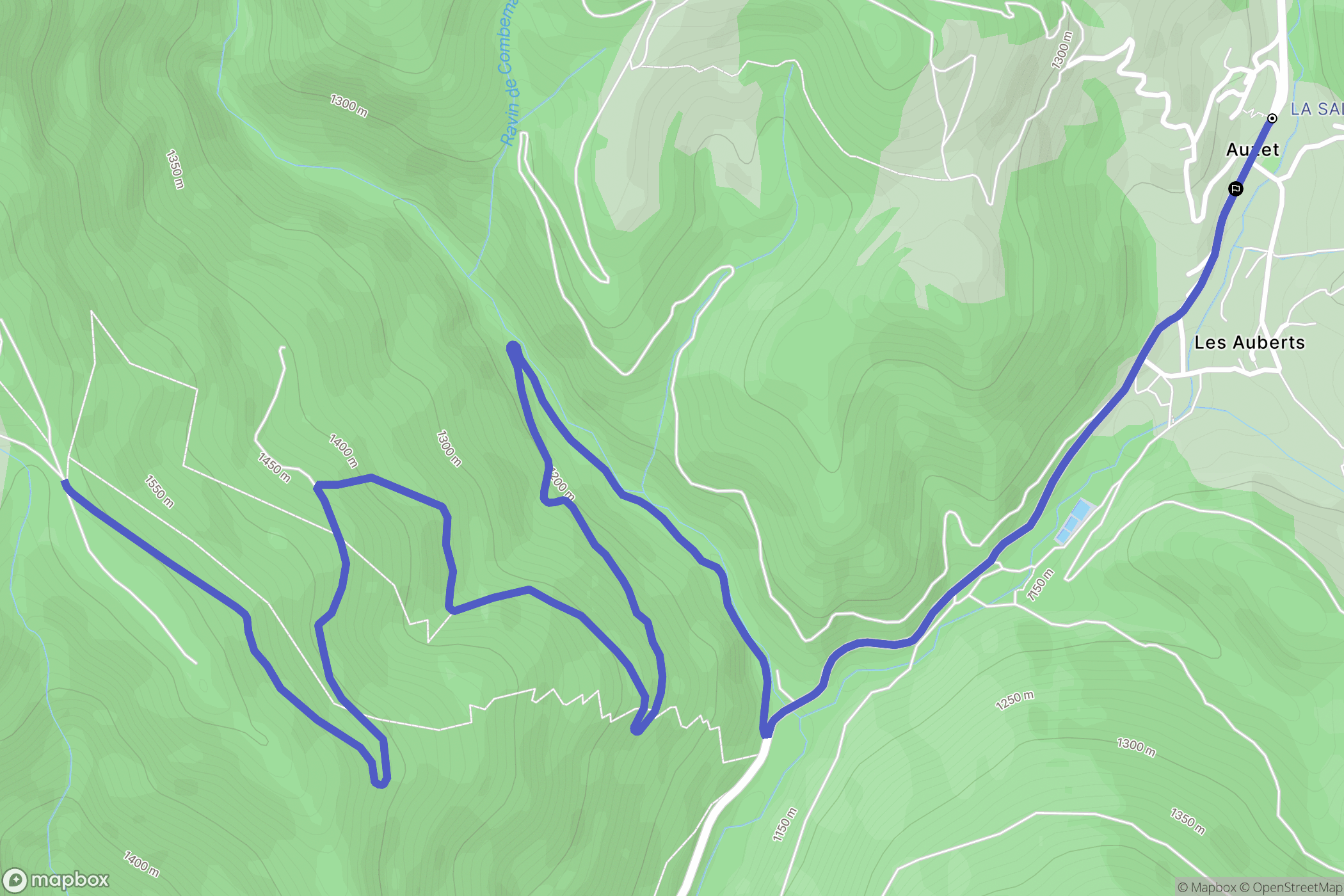 Auzet : carte du parcours de randonnée - France