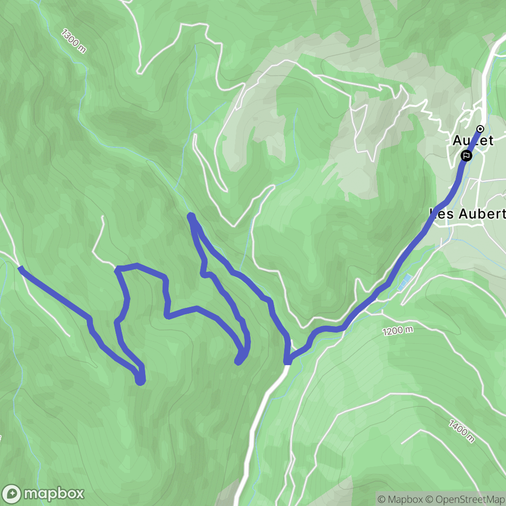 Auzet : carte du parcours de randonnée - France