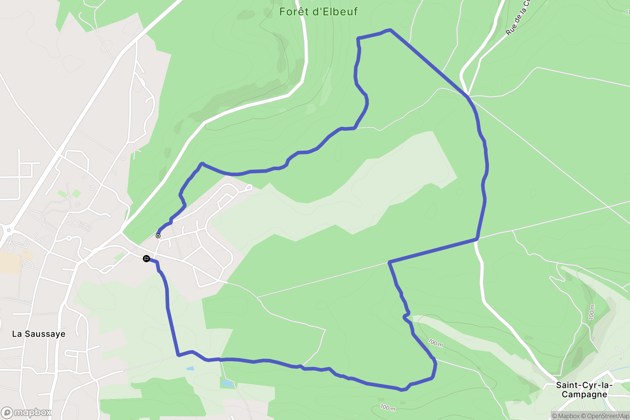 La Saussaye : carte du parcours de randonnée - France