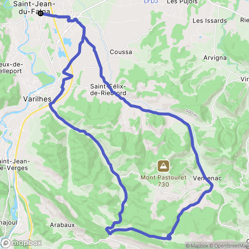 Saint-Jean-du-Falga : carte du parcours de randonnée - France