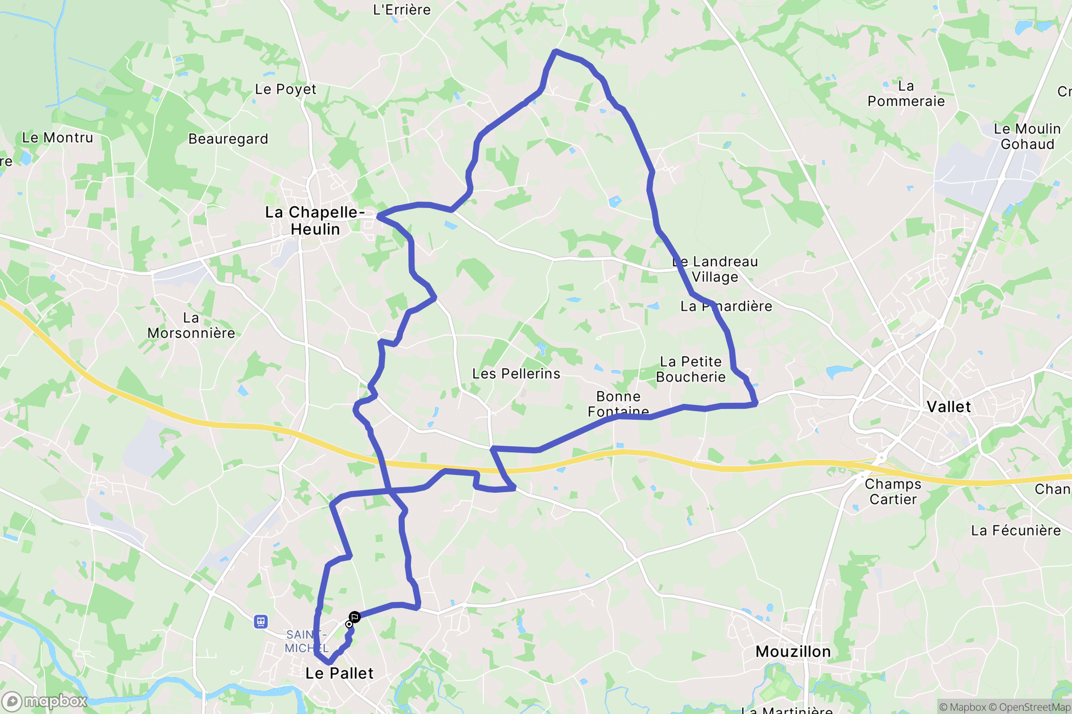 Le Pallet : carte du parcours de randonnée - France