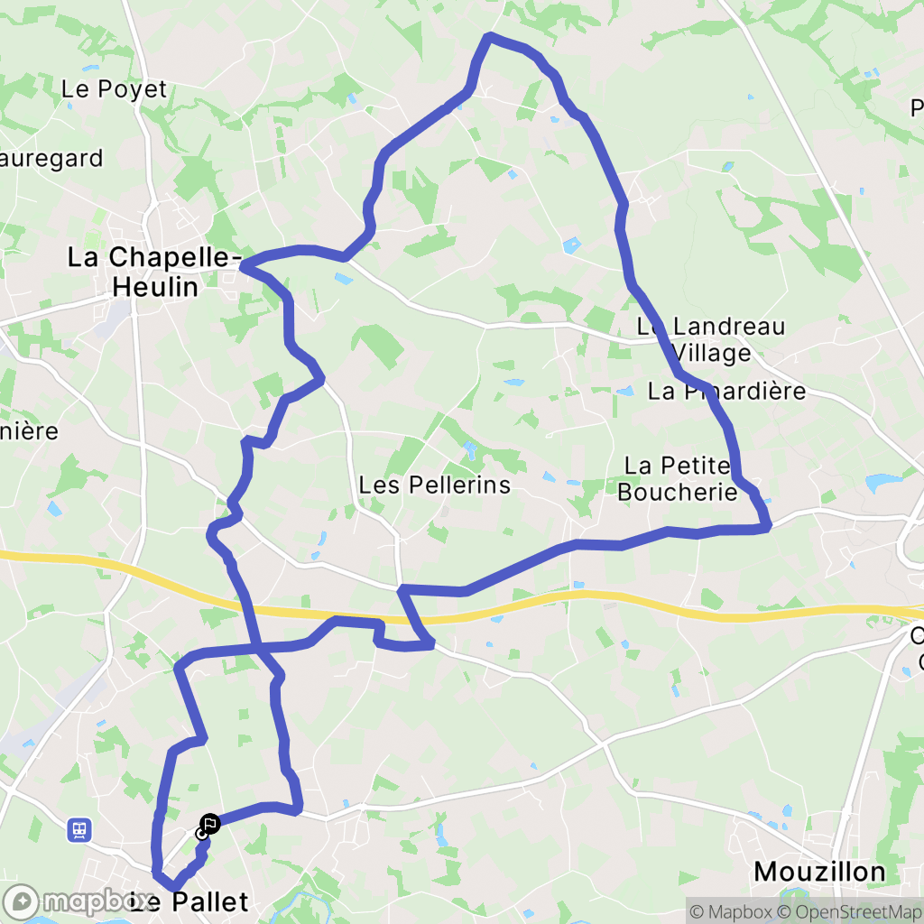 Le Pallet : carte du parcours de randonnée - France