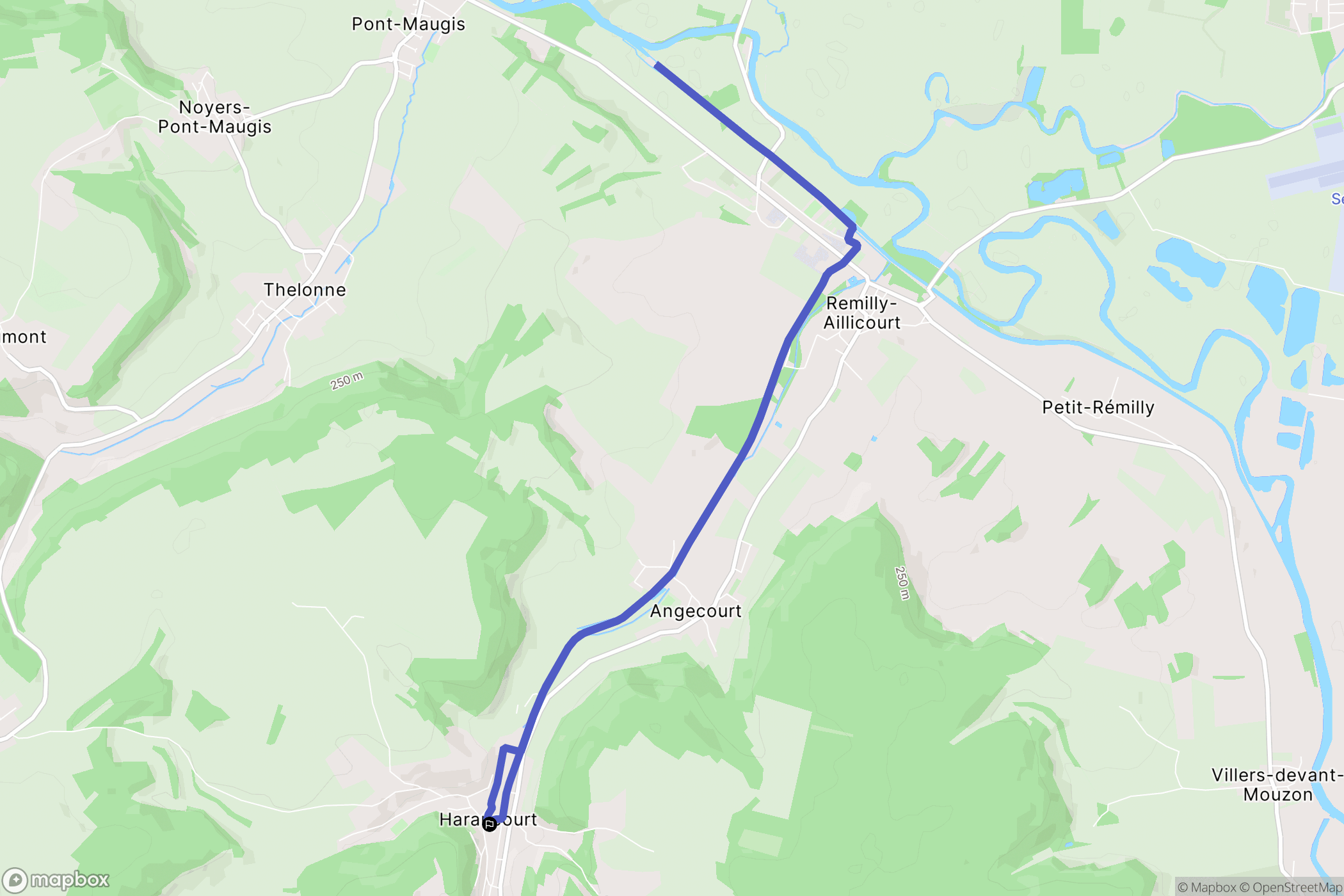 Haraucourt : carte du parcours de randonnée - France