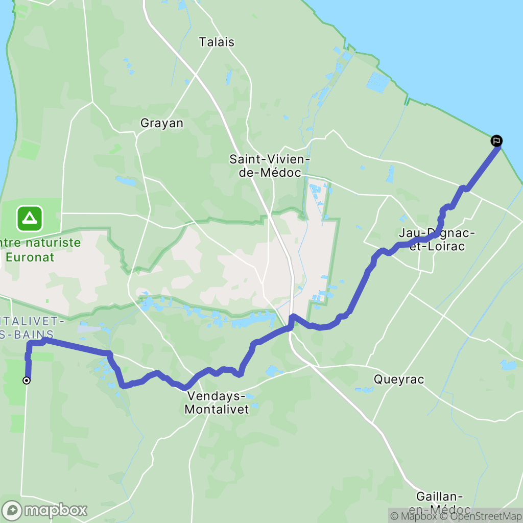 Vendays-Montalivet : carte du parcours de randonnée - France