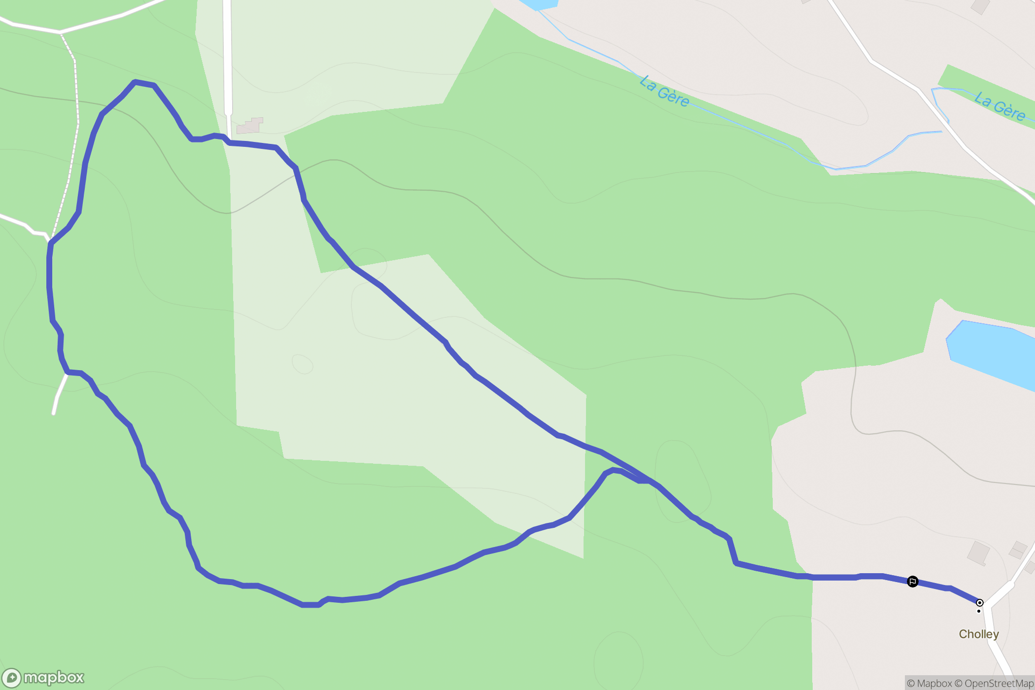 Lieudieu : carte du parcours de randonnée - France