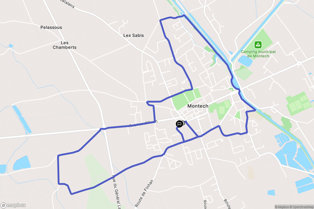 Montech : carte du parcours de randonnée - France