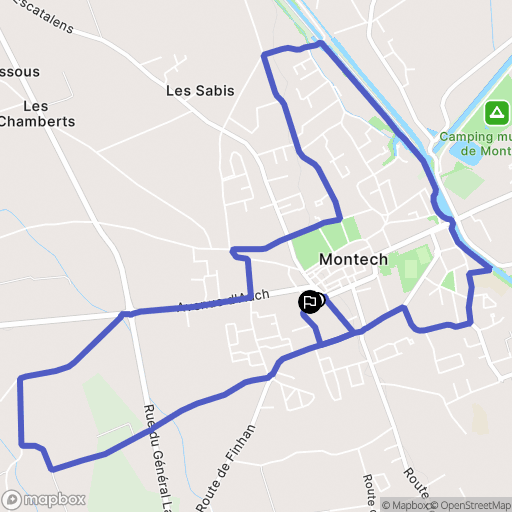 Montech : carte du parcours de randonnée - France