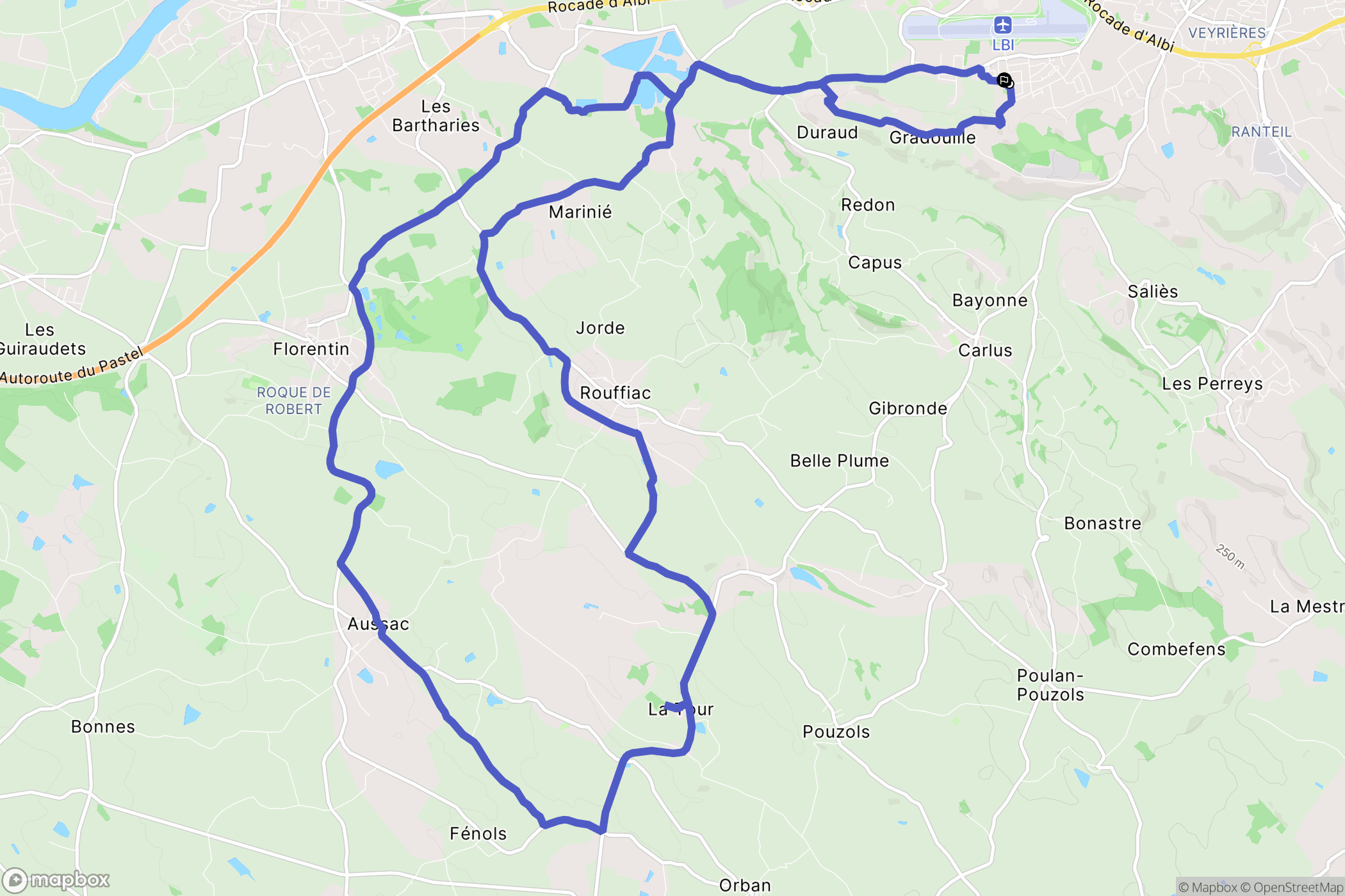 Le Sequestre : carte du parcours de randonnée - France