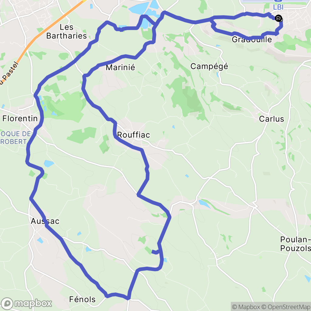 Le Sequestre : carte du parcours de randonnée - France