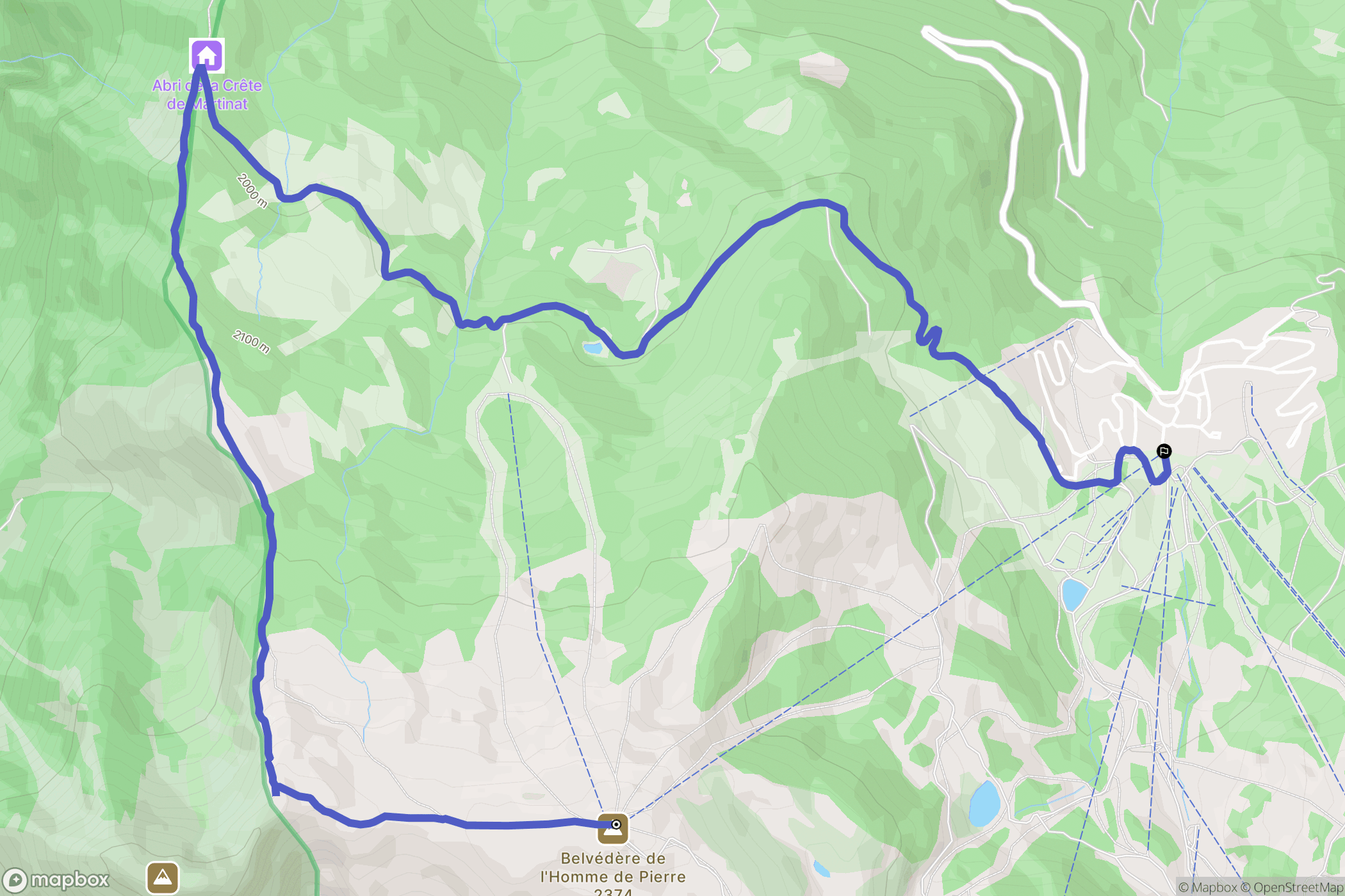 Risoul : carte du parcours de randonnée - France