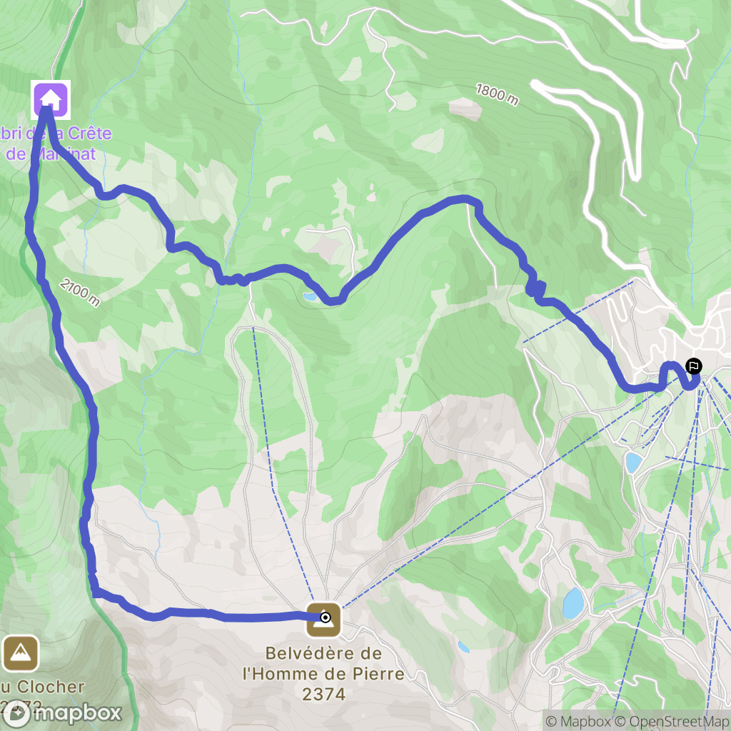 Risoul : carte du parcours de randonnée - France
