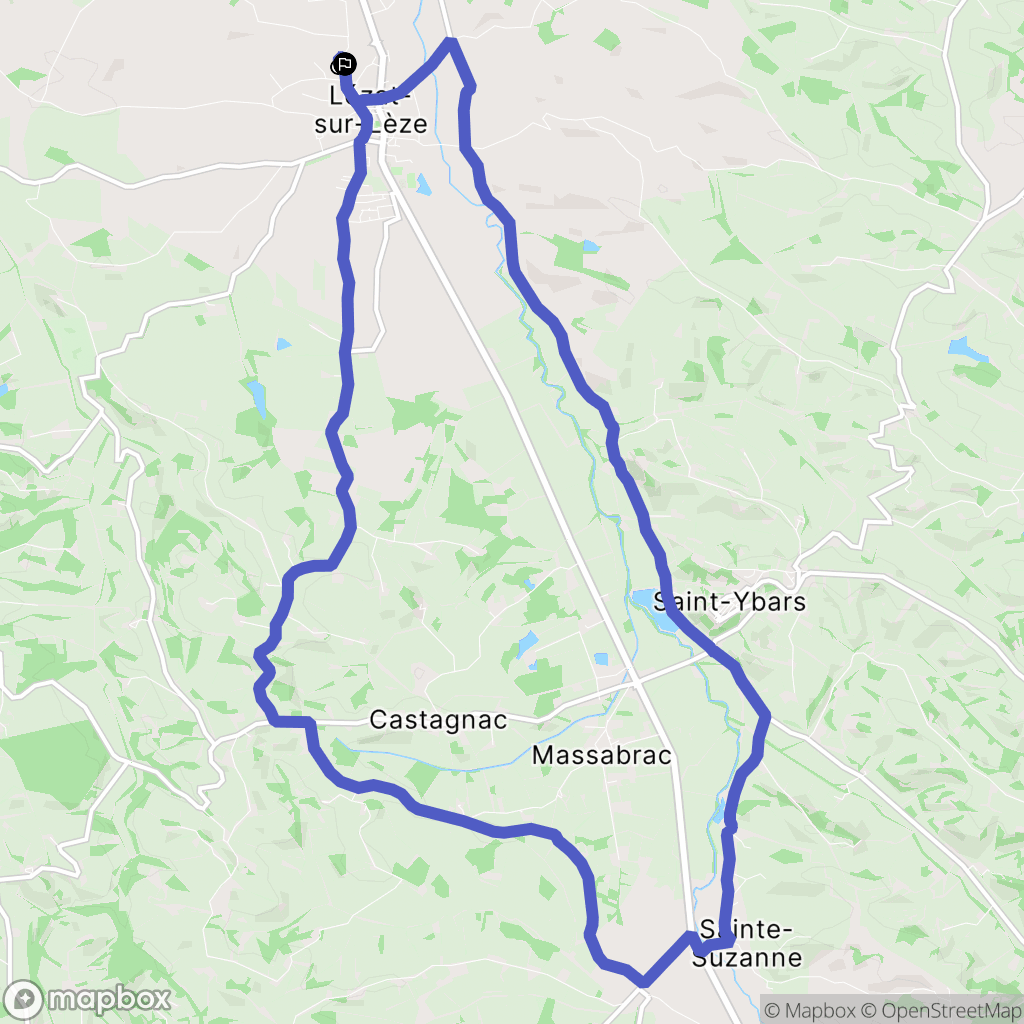 Lézat-sur-Lèze : carte du parcours de randonnée - France