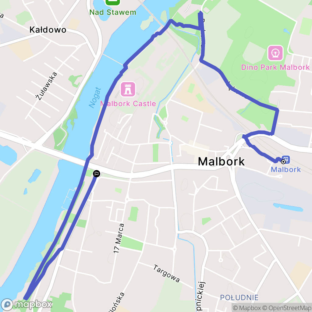 Malbork: mapa trasy - Poland