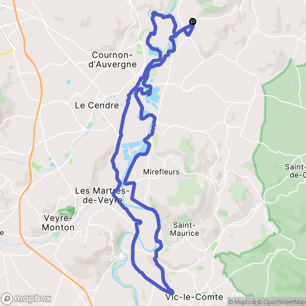 Mur-sur-Allier : carte du parcours de randonnée - France