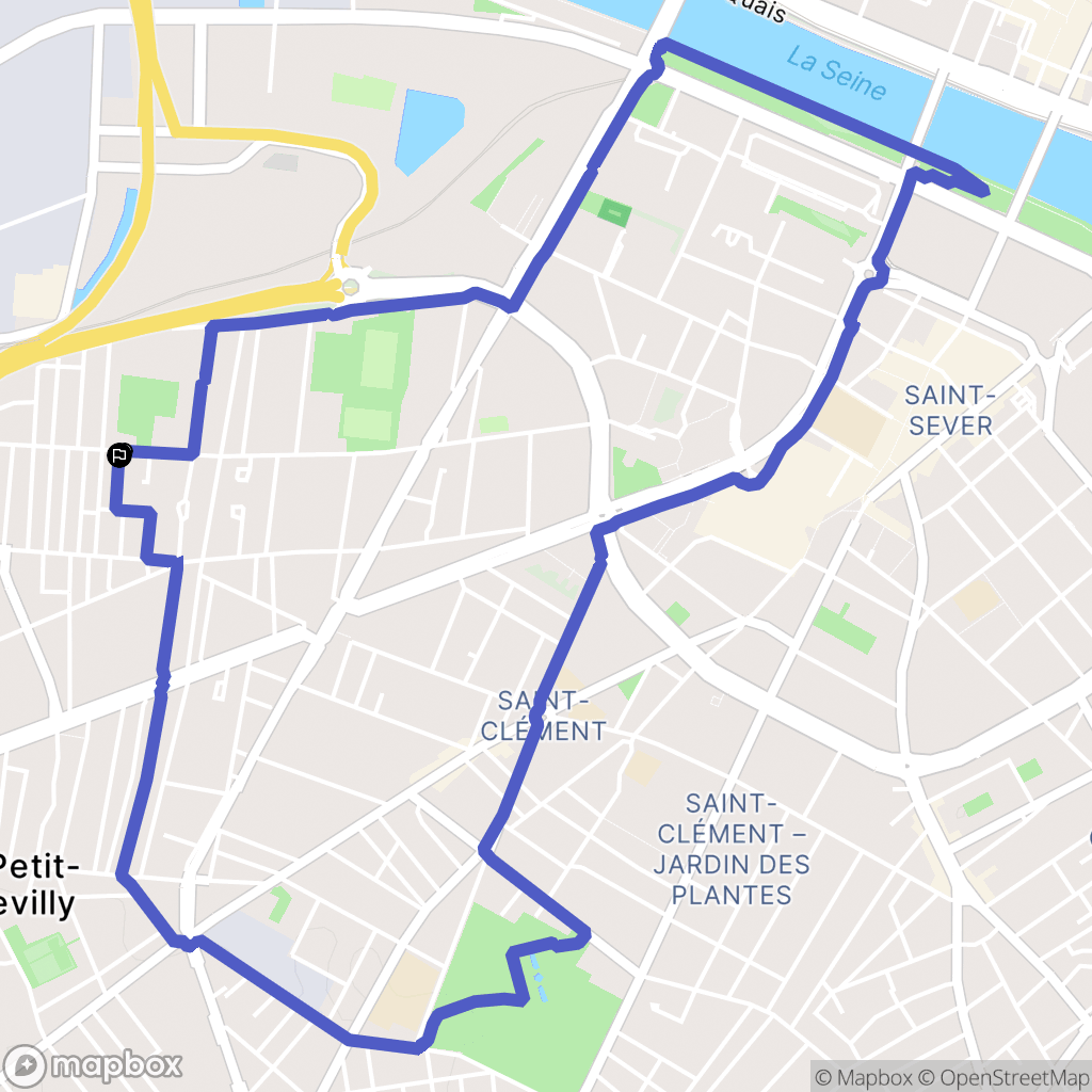 Le Petit-Quevilly : carte du parcours de randonnée - France