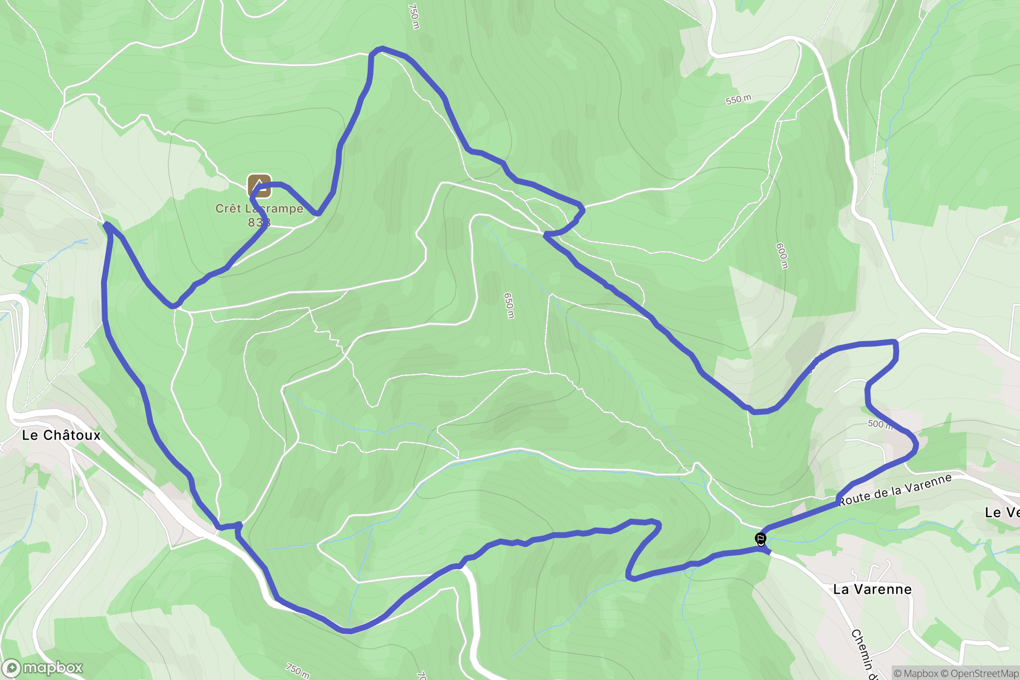 Ville-sur-Jarnioux : carte du parcours de randonnée - France