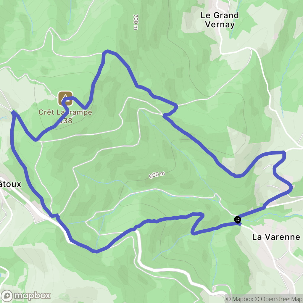 Ville-sur-Jarnioux : carte du parcours de randonnée - France
