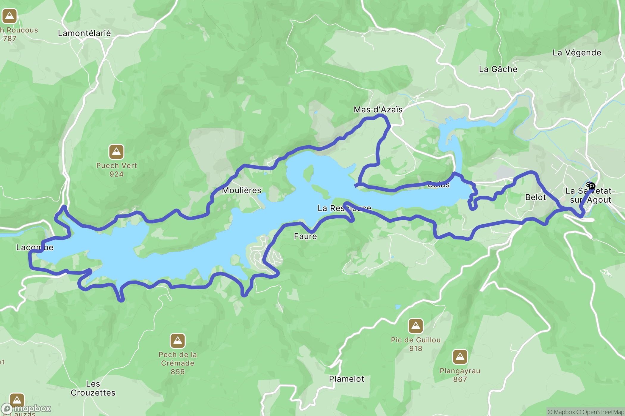 La Salvetat-sur-Agout : carte du parcours de randonnée - France