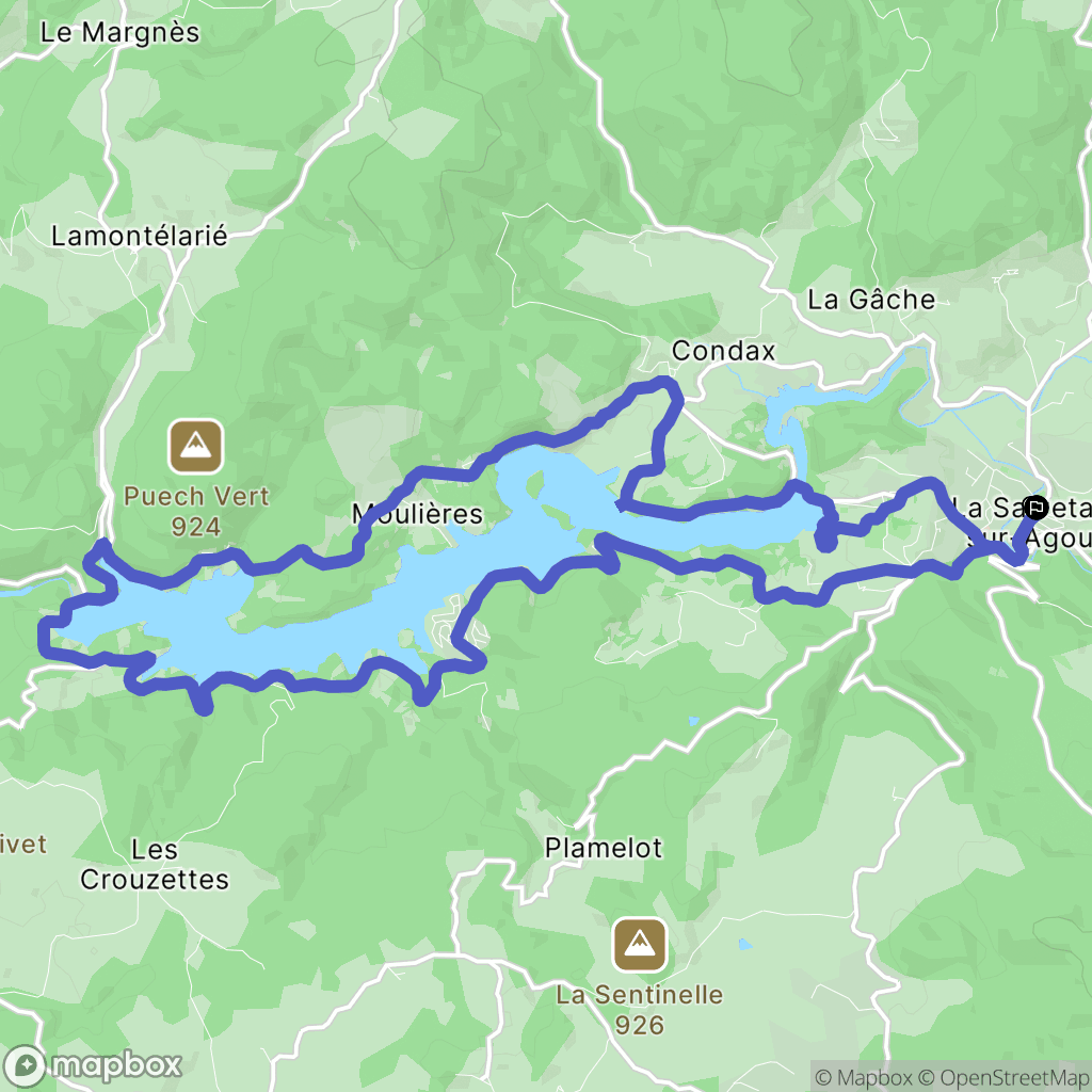 La Salvetat-sur-Agout : carte du parcours de randonnée - France