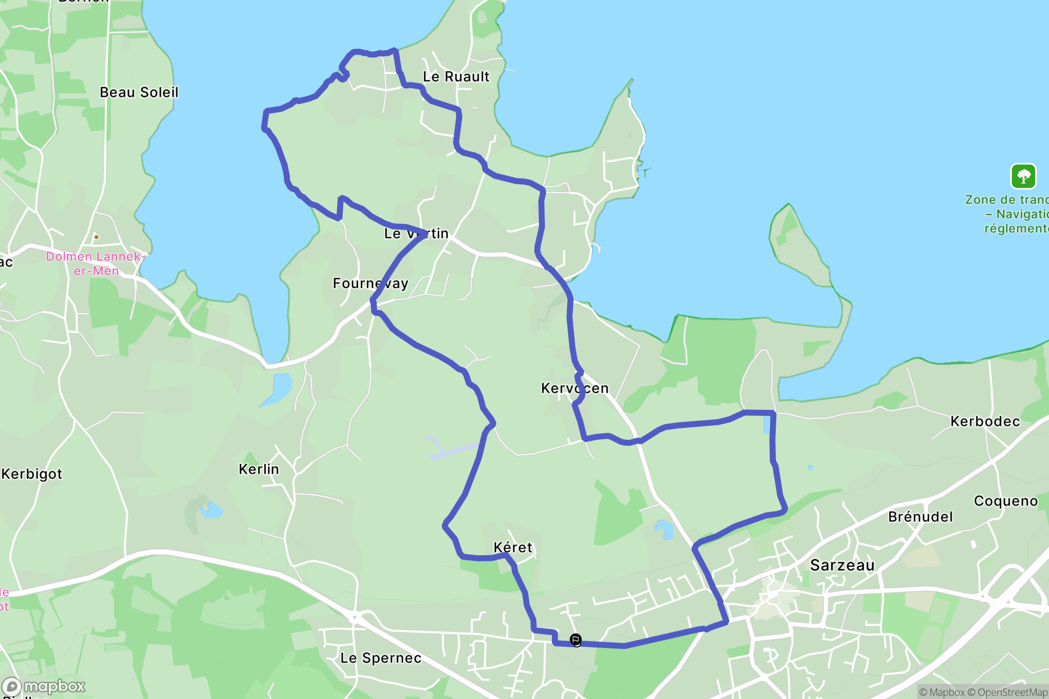 Sarzeau : carte du parcours de randonnée - France