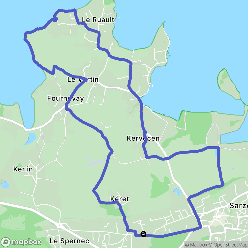 Sarzeau : carte du parcours de randonnée - France