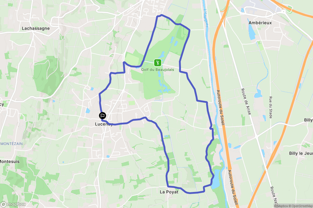 Lucenay : carte du parcours de randonnée - France