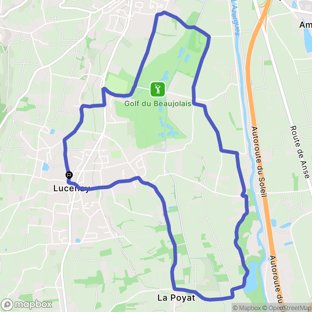 Lucenay : carte du parcours de randonnée - France