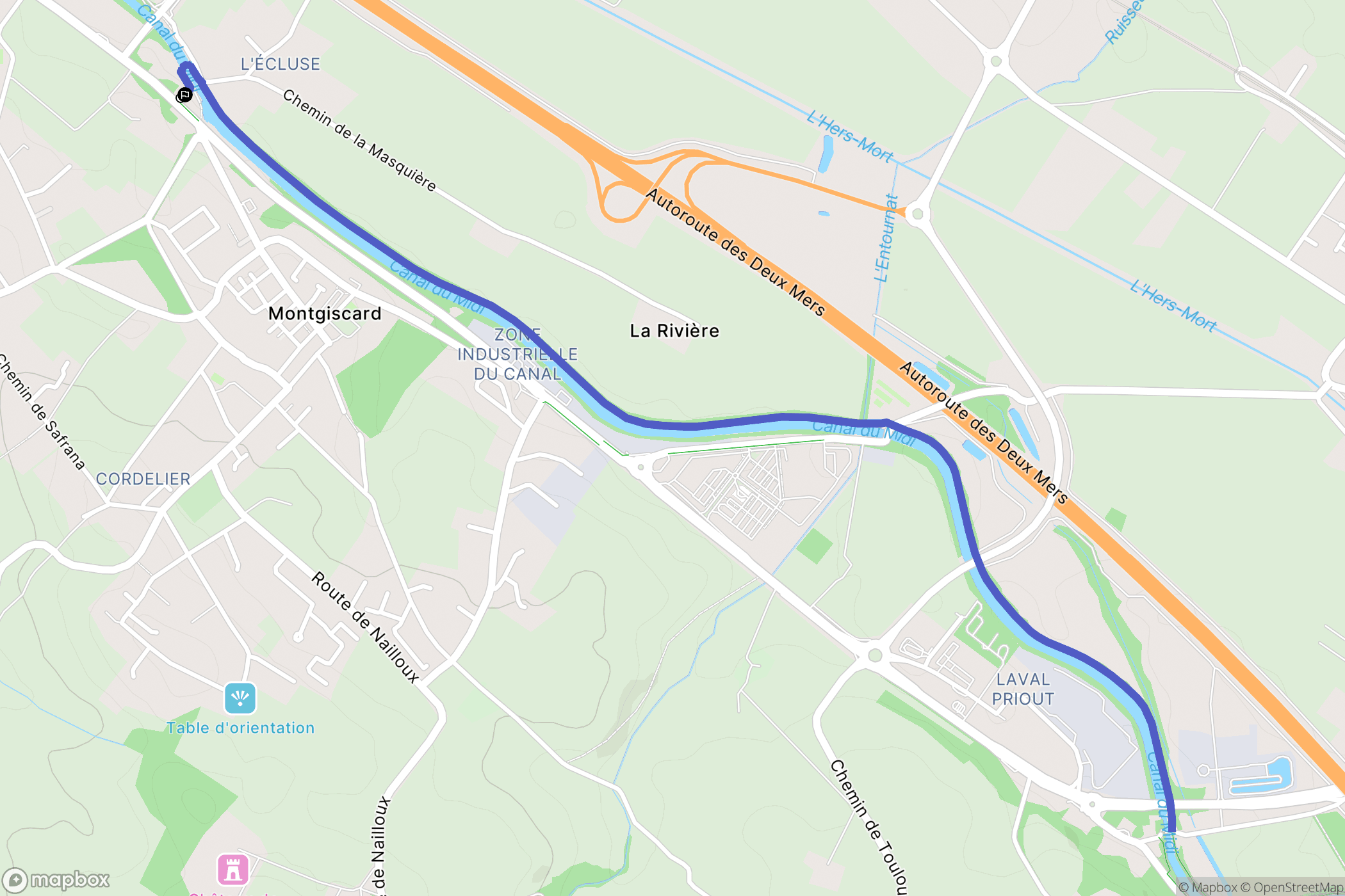 Montgiscard : carte du parcours de randonnée - France