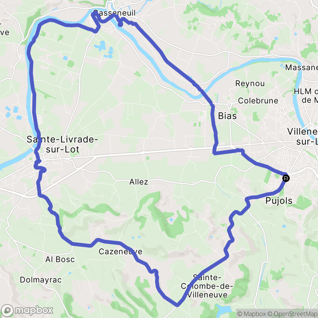 Pujols : carte du parcours de randonnée - France