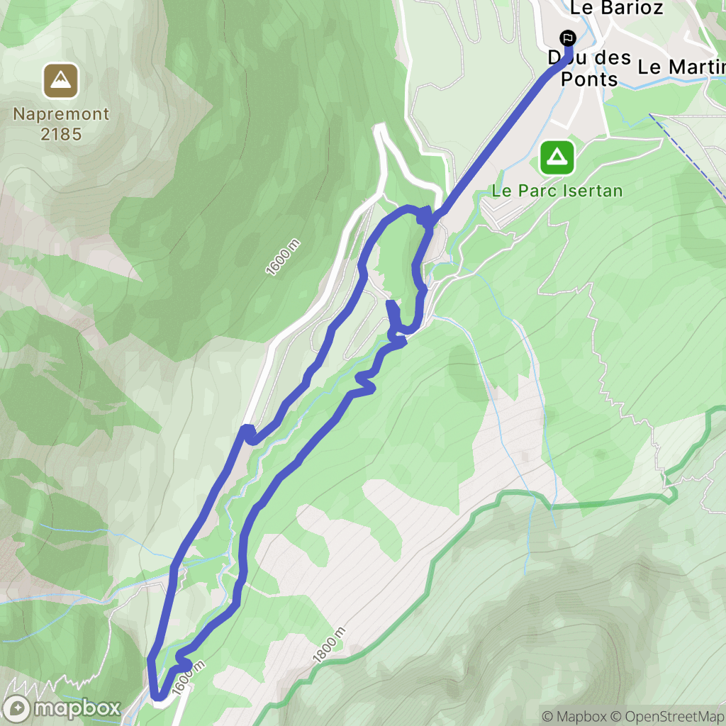 Pralognan-la-Vanoise : carte du parcours de randonnée - France