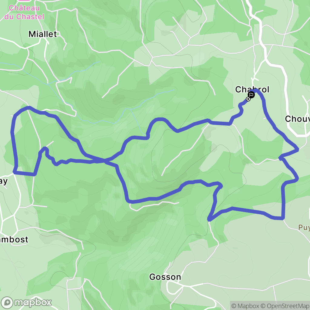 Saint-Rémy-sur-Durolle : carte du parcours de randonnée - France