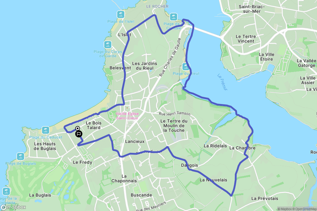 Lancieux : carte du parcours de randonnée - France