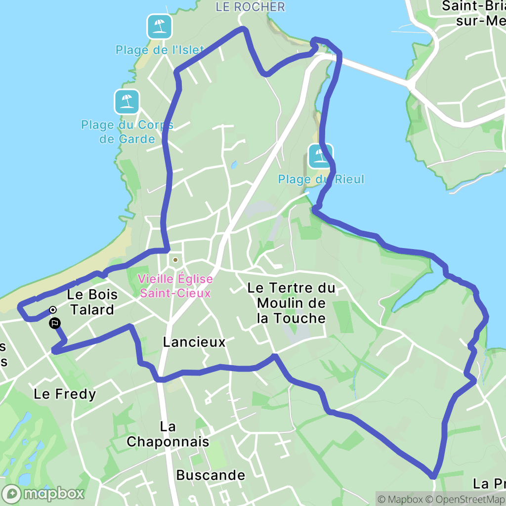 Lancieux : carte du parcours de randonnée - France