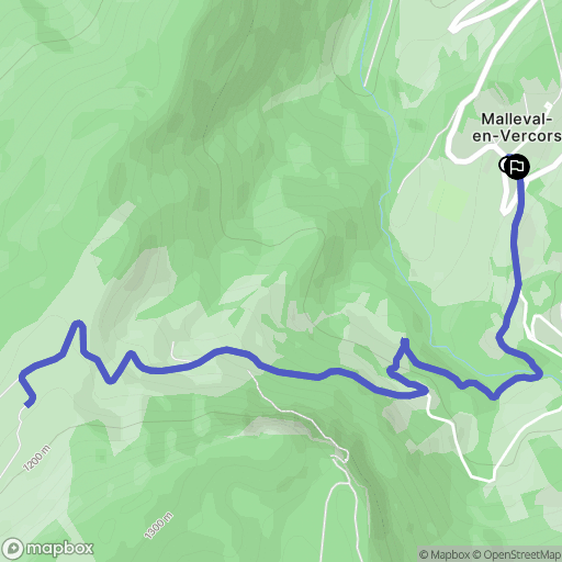 Malleval-en-Vercors : carte du parcours de randonnée - France