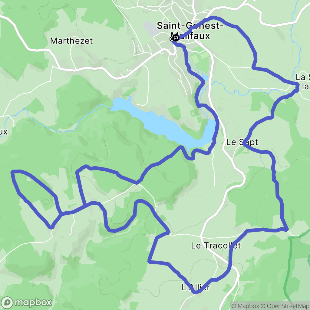 Saint-Genest-Malifaux : carte du parcours de randonnée - France
