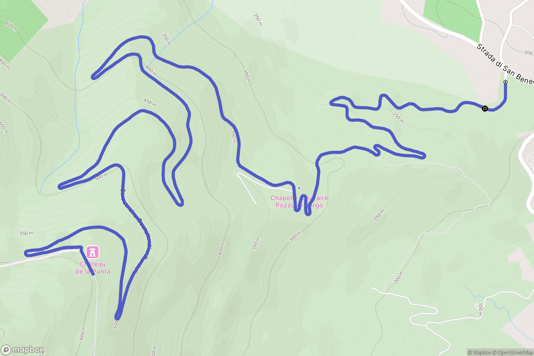 Alata : carte du parcours de randonnée - France