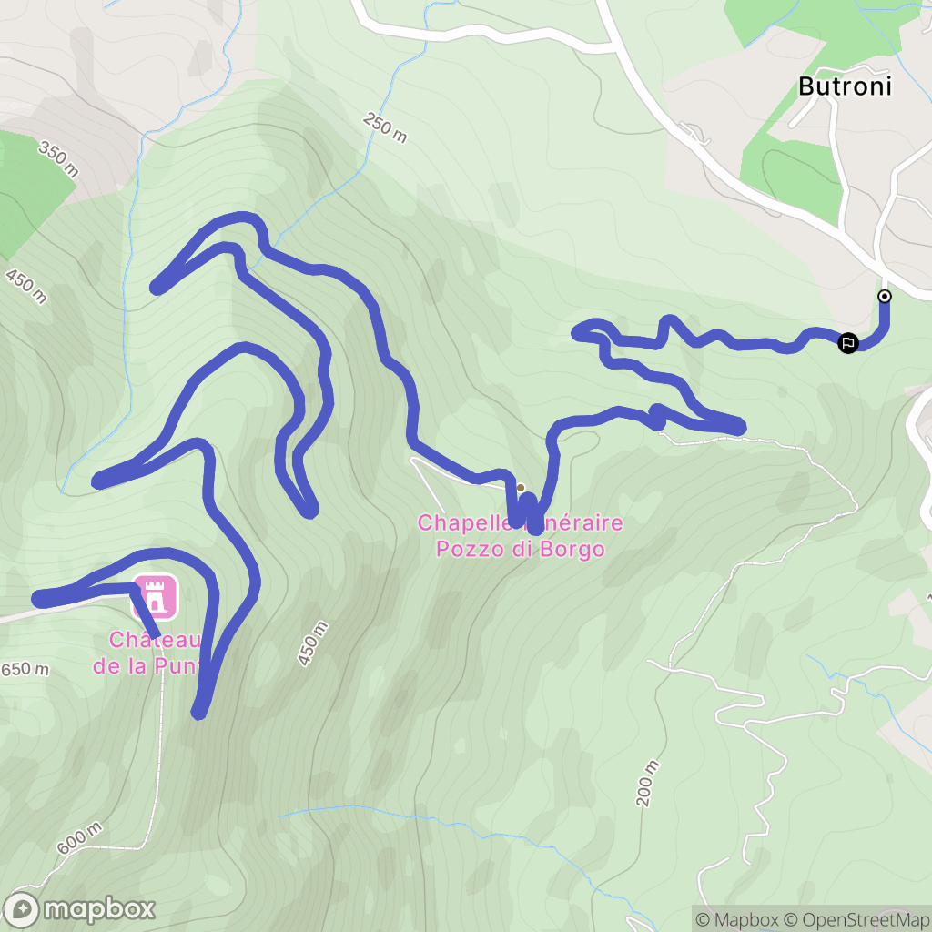 Alata : carte du parcours de randonnée - France