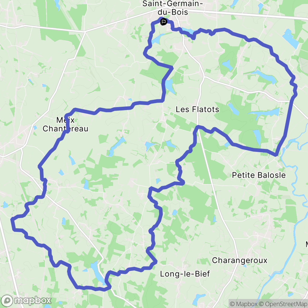 Saint-Germain-du-Bois : carte du parcours de randonnée - France