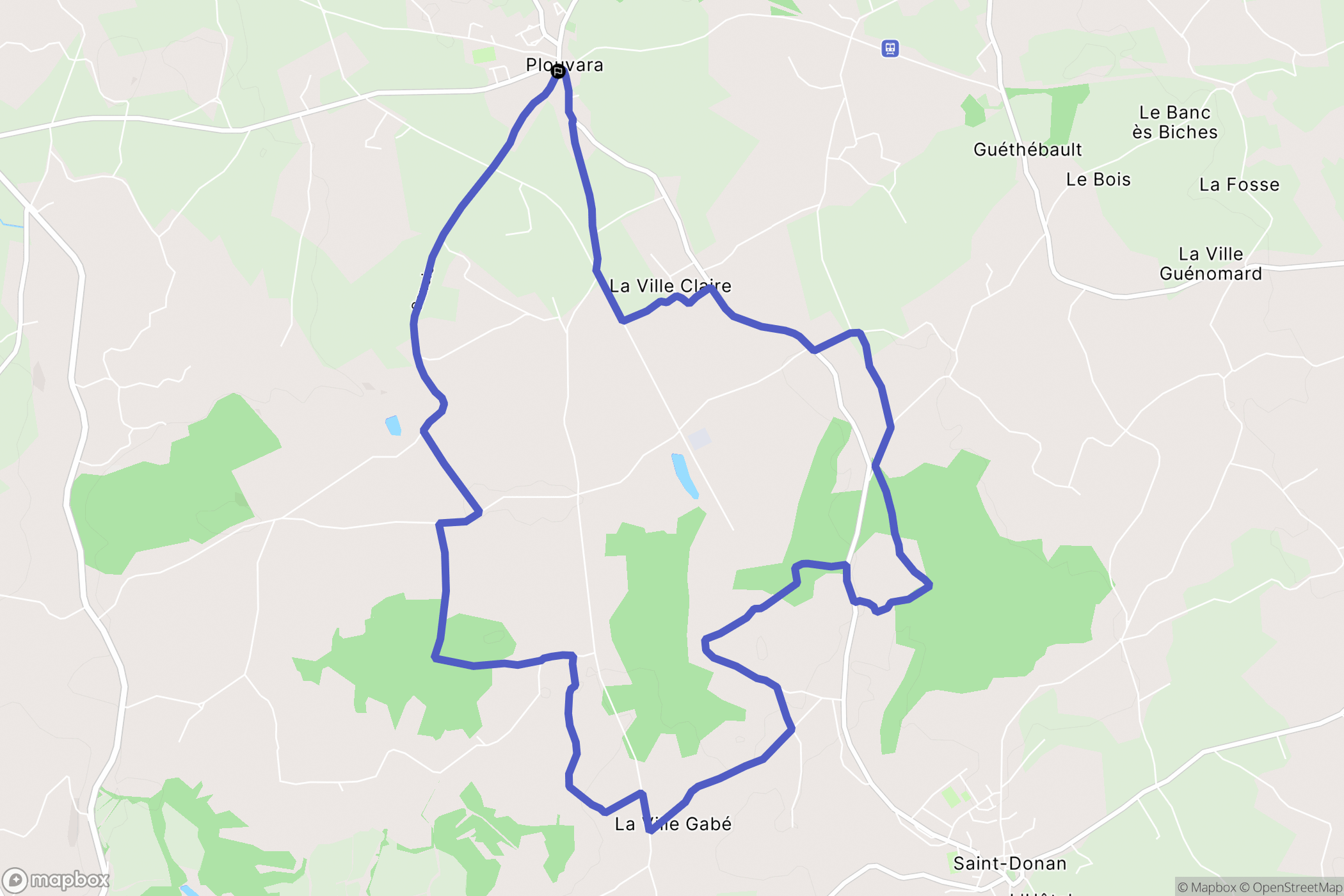 Plouvara : carte du parcours de randonnée - France