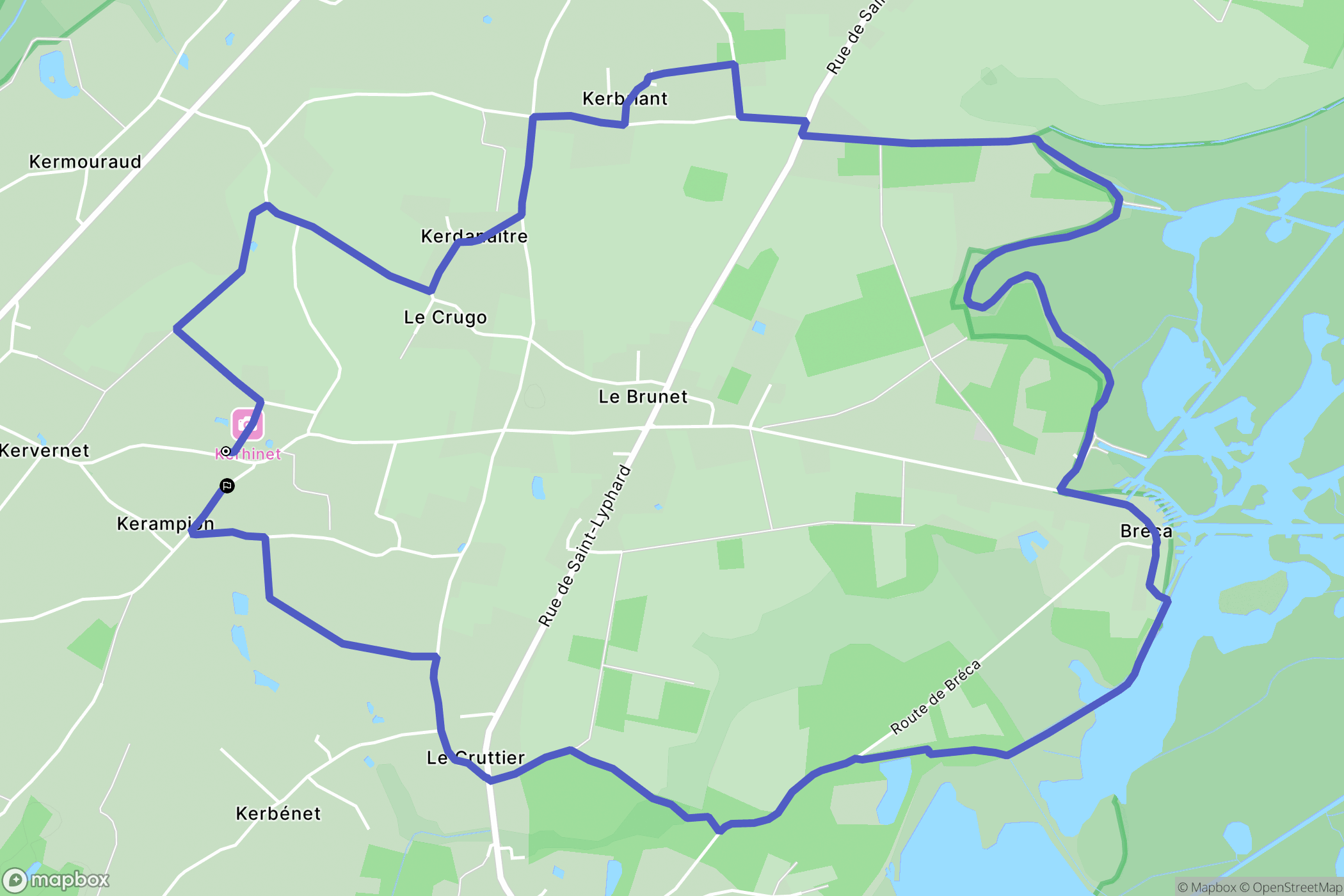 Saint-Lyphard : carte du parcours de randonnée - France