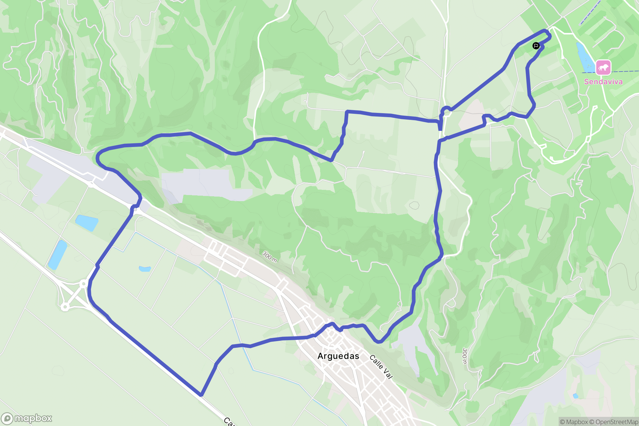 Arguedas : carte du parcours de randonnée - Spain